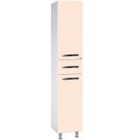 Шкаф пенал Bellezza Рокко 35 4625304100070 с бельевой корзиной Бежевый Белый