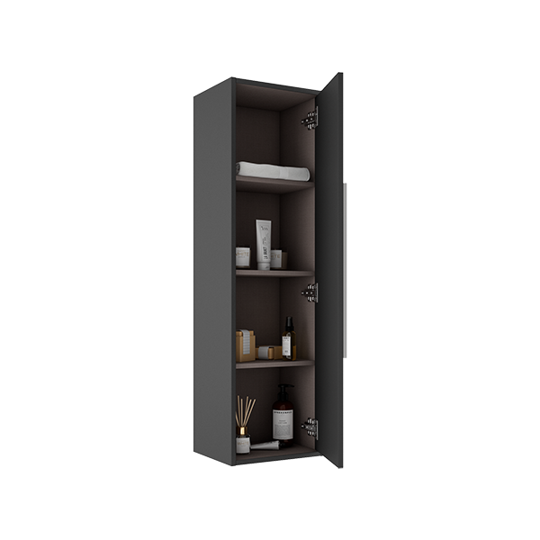 Visobath Aqua, пенал 34.5 см, 1 распашная дверь, цвет пепельный матовый лак (Ceniza), артикул 73497/Ceniza