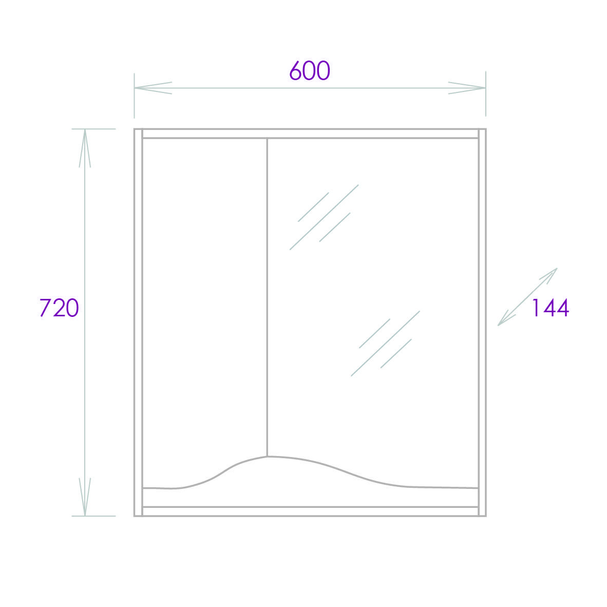 Шкаф-зеркало Onika Брендон 60 бетон крем/камень светлый
