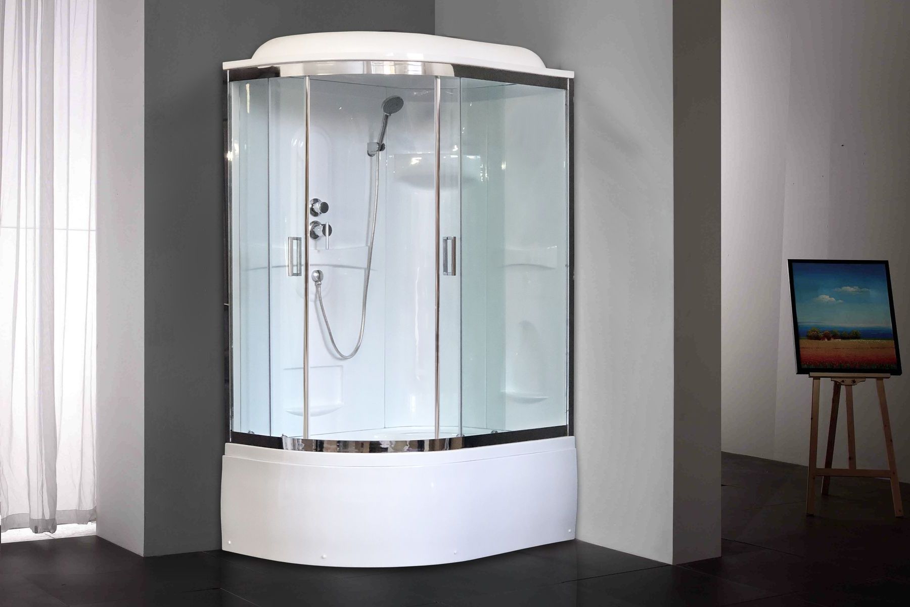 Душевая кабина Royal Bath RB 8120BK1-T-CH (прозрачное) правая Душевая кабина Royal Bath RB 8120BK1-T-CH (прозрачное) правая