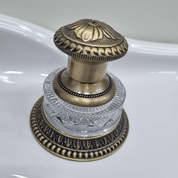 Devon Excelsior Swan Смеситель для раковины на 3 отверстия, донный клапан, цвет: античная латунь, артикул EXC-SW101OTS