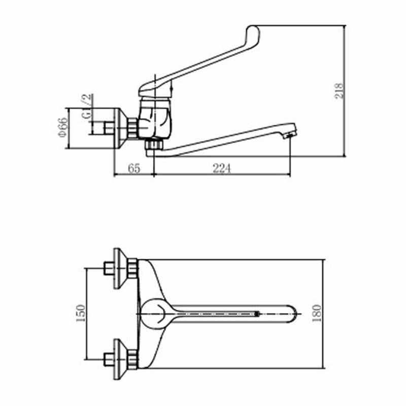 Смеситель для раковины с хирургической ручкой FASHUN A4654, хром