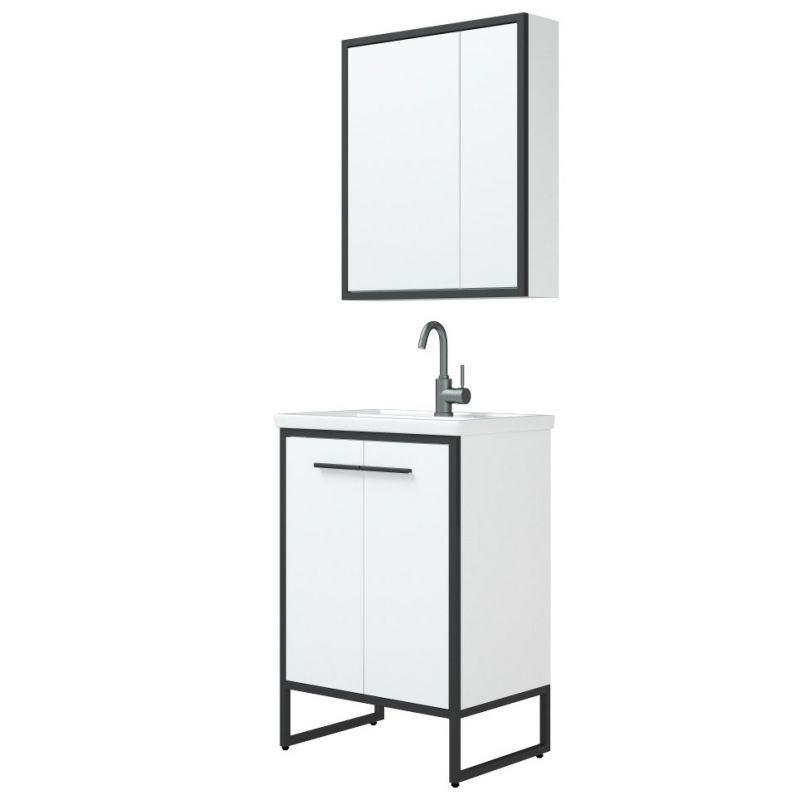 Тумба "Айрон 70", черный/белый, Сомо 70 / Фостер 70