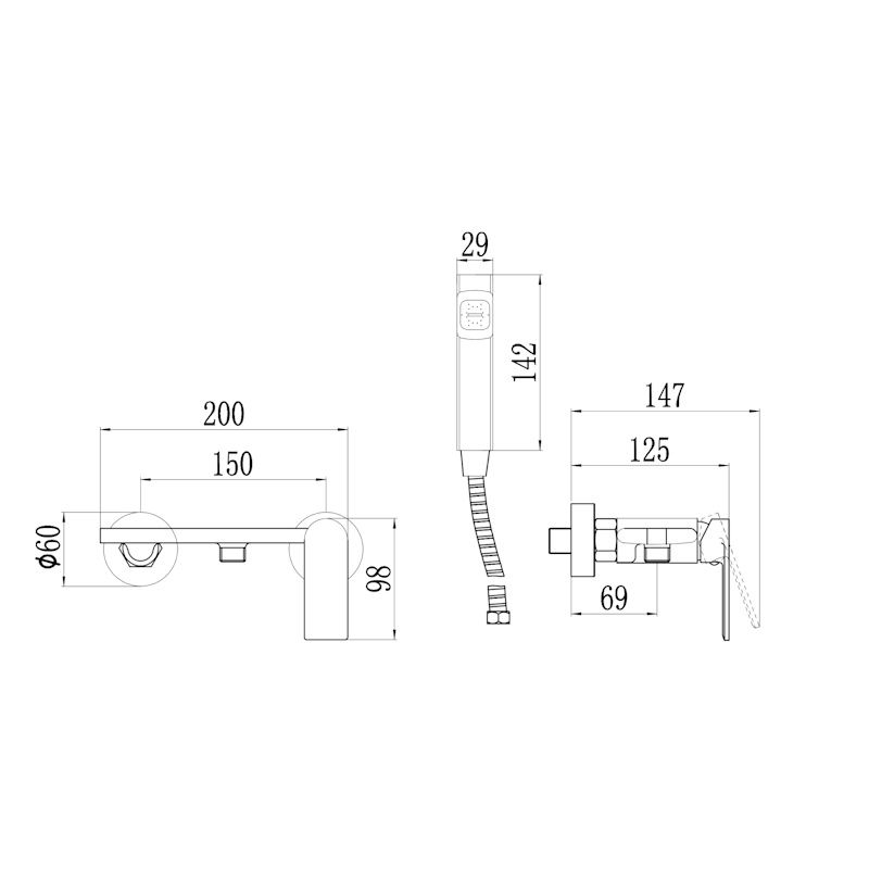 Гигиенический душ со смесителем Savol S-FXQ012B, золото