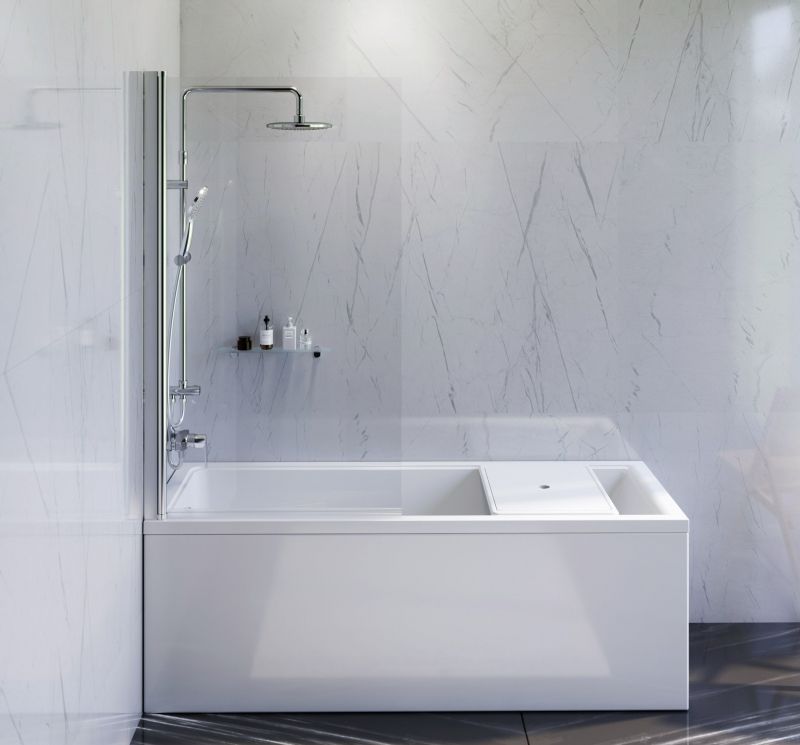 Комплект акриловой ванны со шторкой и душевой системой AM.PM Gem 170x70 W90ASET-170D8 без гидромассажа Комплект акриловой ванны со шторкой и душевой системой AM.PM Gem 170x70 W90ASET-170D8 без гидромассажа