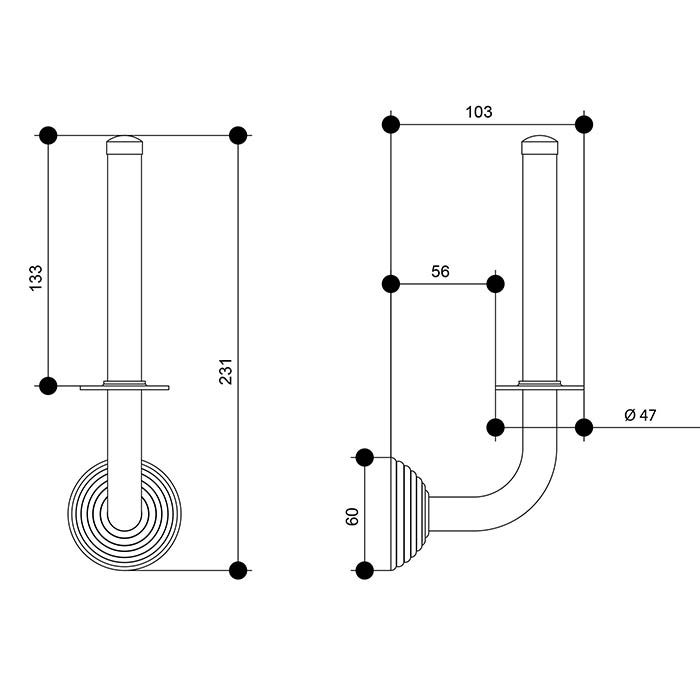 Bongio Impero Держатель для туалетной бумаги, 100х230 мм, цвет хром