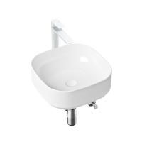 Комплект 5 в 1 Lavinia Boho Bathroom Sink Slim 21510061, накладная фарфоровая раковина 40 см, смеситель, латунный сифон, донный клапан quick-clac, угловые вентили 2 шт.