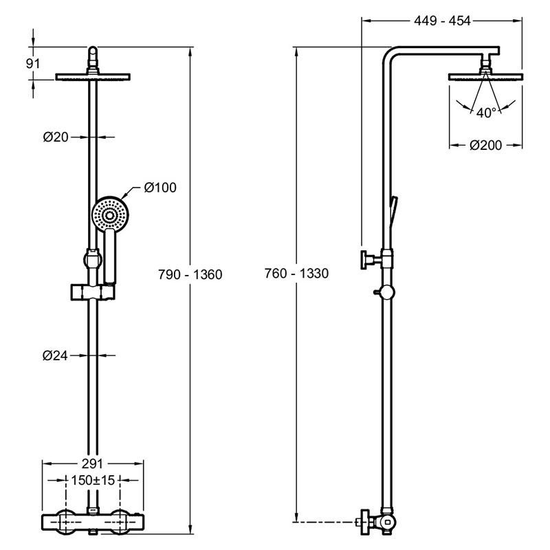 Душевая система JACOB DELAFON MARCEL E25084-CP (хром, латунь), шт