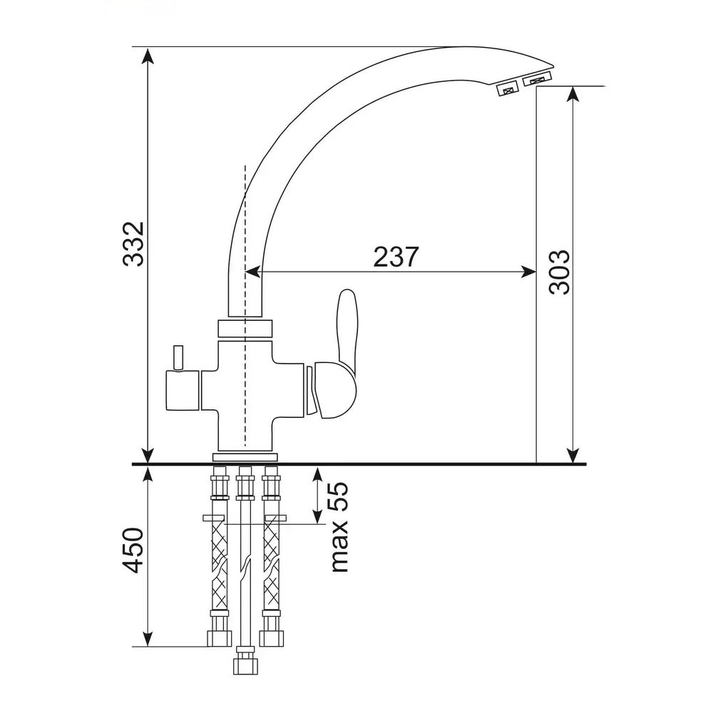 Cмеситель ULGRAN Quartz UQ-017-10, песок