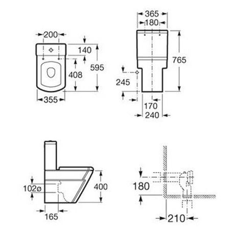 Унитаз напольный ROCA HALL 342629000 унив. вып. 59,5*35,5 (белый), шт