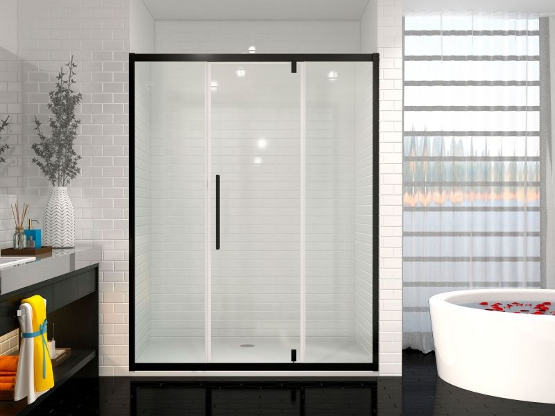 Душевая дверь Cerutti SPA Kelly D140B профиль Черный стекло прозрачное Душевая дверь Cerutti SPA Kelly D140B профиль Черный стекло прозрачное