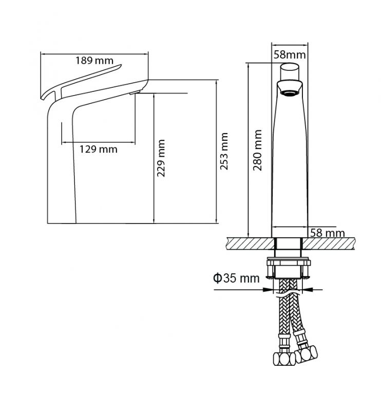 Смеситель для раковины Timo Olivia 3211/03F Черный, артикул 3211/03F