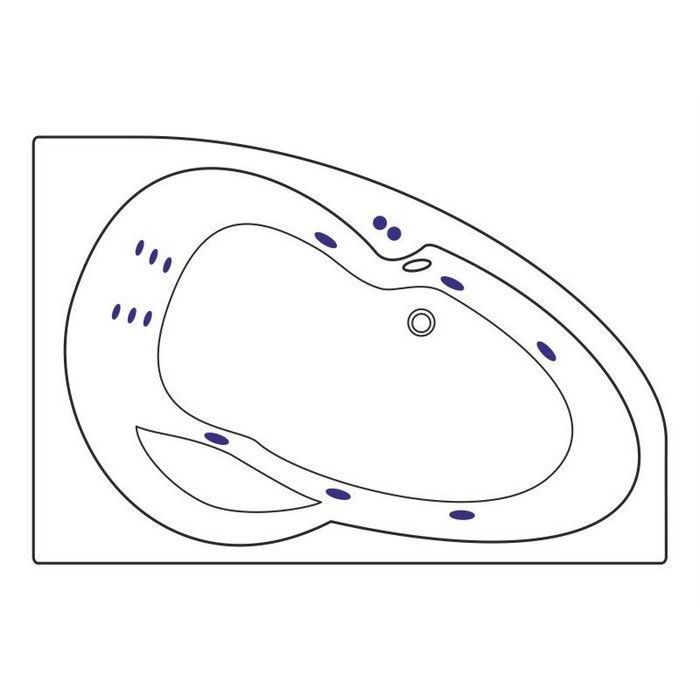 Ванна EXCELLENT Newa 160x95 (правая) "LINE" (бронза)