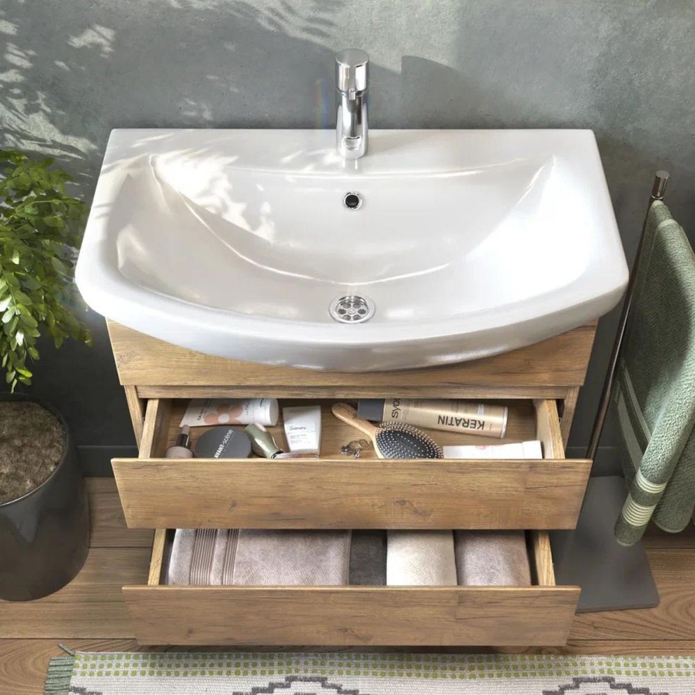 Тумба под раковину подвесная VIGO Wing tp.WIN.BAL.70.2Y дуб золотой, 70 см, артикул tp.WIN.BAL.70.2Y дуб золотой