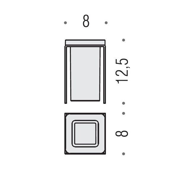 Colombo Over Стакан настольный, цвет: матовая сталь/матовое стекло Colombo Over Стакан настольный, цвет: матовая сталь/матовое стекло