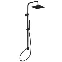 Fima Carlo Frattini Colonne doccia Душевая стойка, верхний душ 25x25см., с держателем и ручным душем, цвет: чёрный матовый