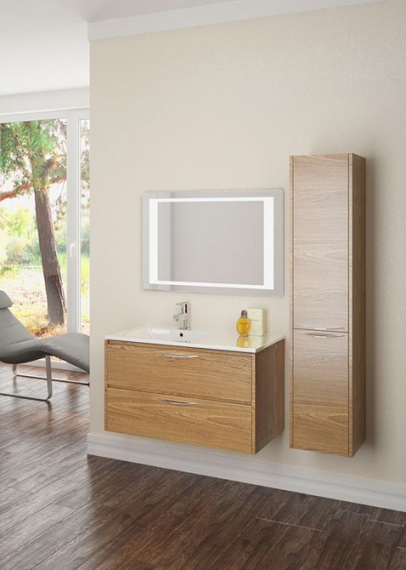 Тумба с раковиной SanVit Мэри-2 90 L kmery902 с фактурой под дерево подвесная Акация светлая Тумба с раковиной SanVit Мэри-2 90 L kmery902 с фактурой под дерево подвесная Акация светлая