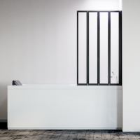 Шторка на ванну Veconi Palau PL-74BR, 1200x1500, черный, стекло прозрачное Шторка на ванну Veconi Palau PL-74BR, 1200x1500, черный, стекло прозрачное