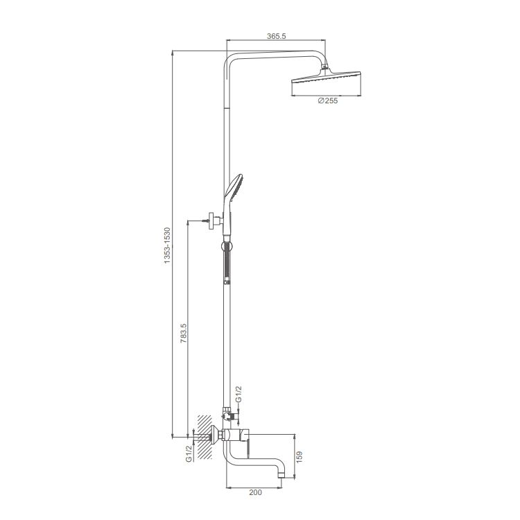 Душевая система Prohanss P64.24.09, графит