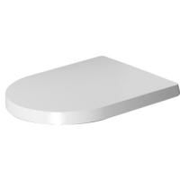 Сиденье для унитаза, Duravit, ME by Starck, с крышкой, ширина, мм-370, глубина, мм-420, высота, мм-30, тип шарниров-SoftClose, материал шарниров-нержавеющая сталь, цвет шарниров-хром, цвет-белый
