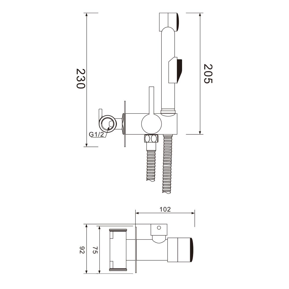 Гигиенический душ со смесителем WesnaArt EKO EKO05-410, хром, артикул EKO05-410