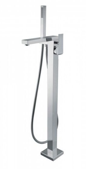 Fiore Kube, однорычажный напольный смеситель для ванны с ручным душем, цвет золото