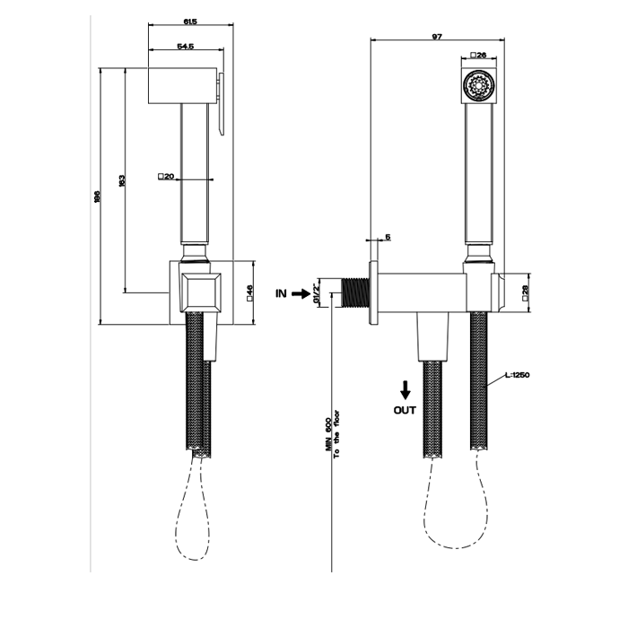 Gessi Eleganza Гигиенический душ, цвет: хром