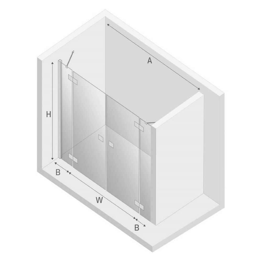 Дверь в нишу NEW TRENDY REFLEXA 170x200 EXK-1206/EXK-1207 (хром)