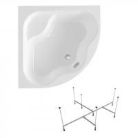 Комплект 2 в 1 Lavinia Boho Aveo S1-37040140, акриловая ванна 140x140 см, усиленный металлический каркас с монтажным набором