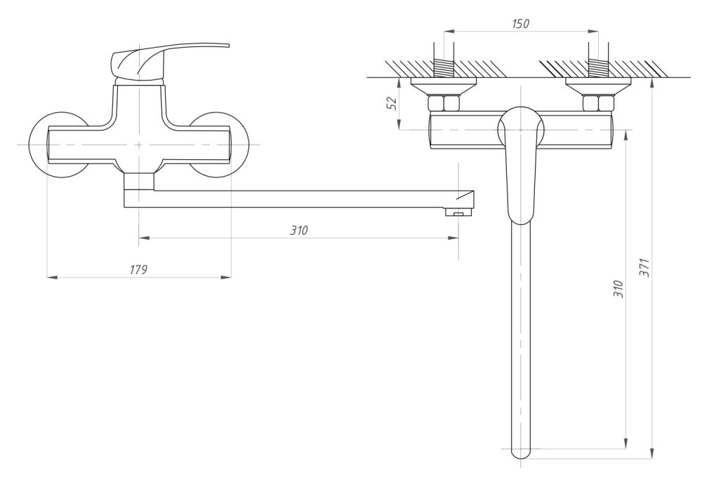 Смеситель для ванны с душем ПРОФСАН ПЛЮС (PSM-777-037), артикул PSM-777-037