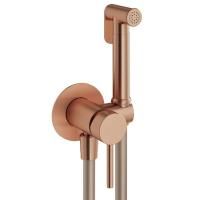 Plumberia Selection IXO Комплект гигиен. душа со смесителем, душ и держатель из металла, шланг PVC 1250мм, медь брашированная