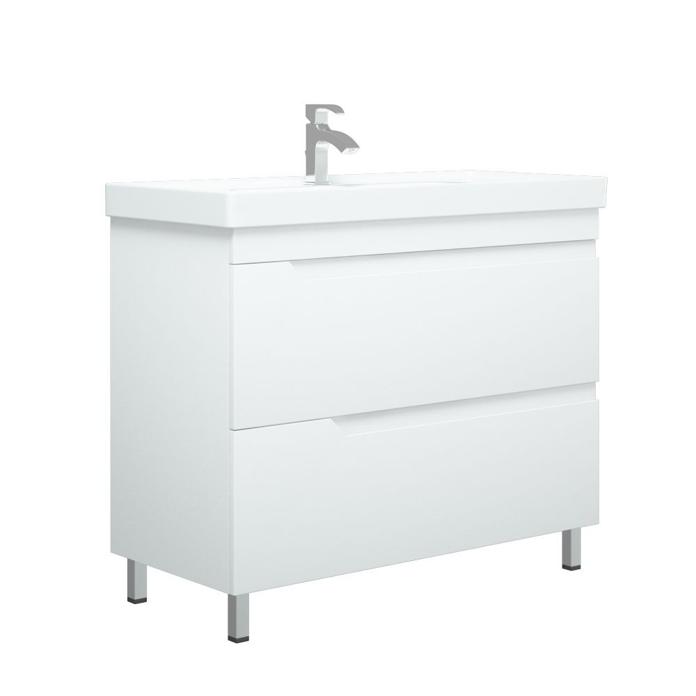 Тумба "Юта 100 Z2", Люкс белая, Фостер 100