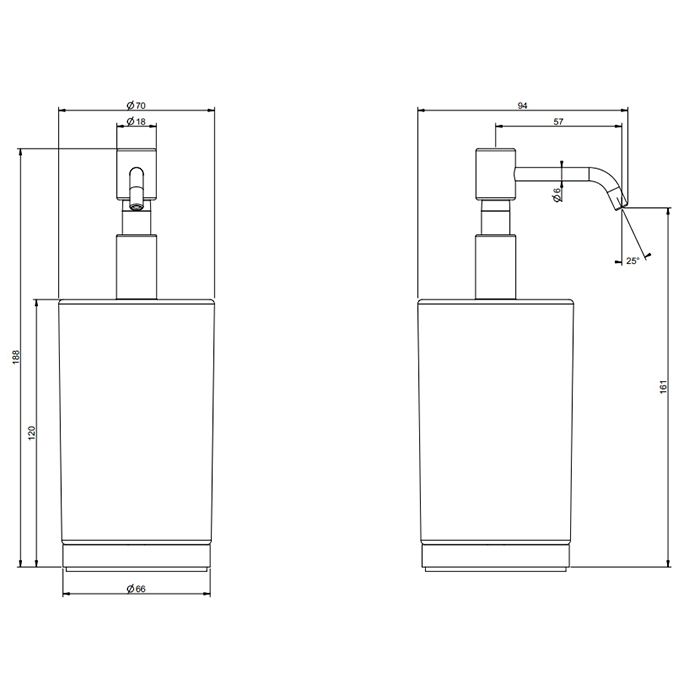 GESSI Emporio Accessories Дозатор для жидкого мыла настольный, сатинированное стекло, фурнитура хром, артикул 38839#031