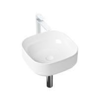 Комплект 4 в 1 Lavinia Boho Bathroom Sink Slim 21510062, накладная фарфоровая раковина 40 см, смеситель, латунный сифон, донный клапан quick-clac