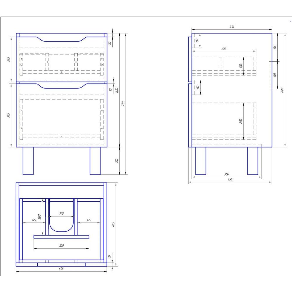 Тумба с раковиной подвесная/напольная Dreja Q Plus 55 см, белый, артикул 99-0008-com