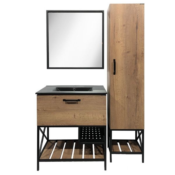 Тумба с раковиной Comforty Бредфорд 75 4149064 Дуб темный Тумба с раковиной Comforty Бредфорд 75 4149064 Дуб темный