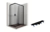 Душевой уголок Ambassador Queen Black 11011205R-ST5, прямоугольный, линейный трап, 120х80