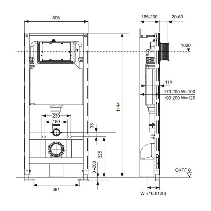 Инсталляция, TECE, TECEspring profil, для подвесного унитаза, ширина, мм-506, глубина, мм-200, высота, мм-1144, тип установки-застенный, тип смыва-двойной, объем смыва, л-3-5/4-6, клавиша смыва-необходимо заказать, крепления в комплекте Инсталляция, TECE, TECEspring profil, для подвесного унитаза, ширина, мм-506, глубина, мм-200, высота, мм-1144, тип установки-застенный, тип смыва-двойной, объем смыва, л-3-5/4-6, клавиша смыва-необходимо заказать, крепления в комплекте