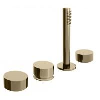 Fantini AF/21 Смеситель на борт ванны, 4 отв., без излива, цвет: Matt British Gold PVD