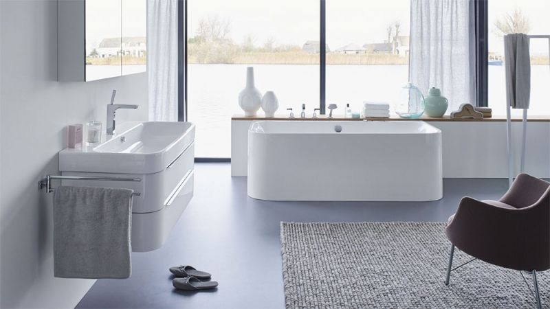 Тумба под раковину Duravit Happy D 2 H2636402222 подвесная Белая, артикул H2636402222