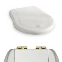 KERASAN Retro Сиденье NEW для унитаза цвет белый/золото (микролифт)