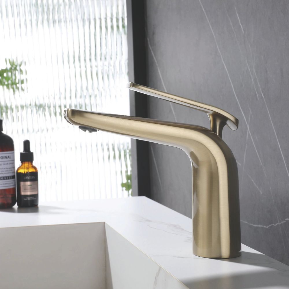 Смеситель для раковины Rose R3901G, золотой сатин