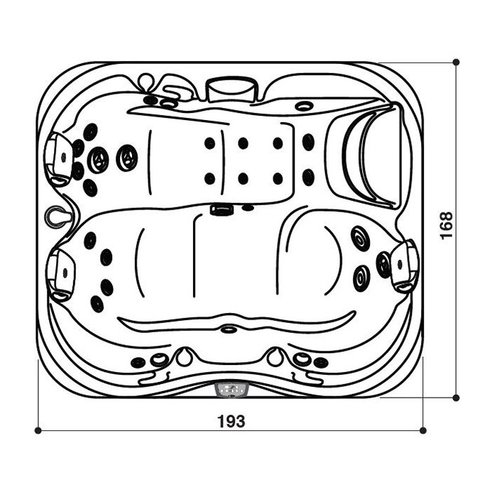 JACUZZI J315 Минибассейн 1930х1680х810 мм., отдельностоящий, без стерео-системы, панели Modern Hardwood, цвет Platinum