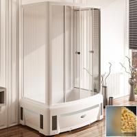 Душевой уголок Radomir Диана 140x95 1-03-1-0-0-0141 с поддоном профиль Белый стекло матовое