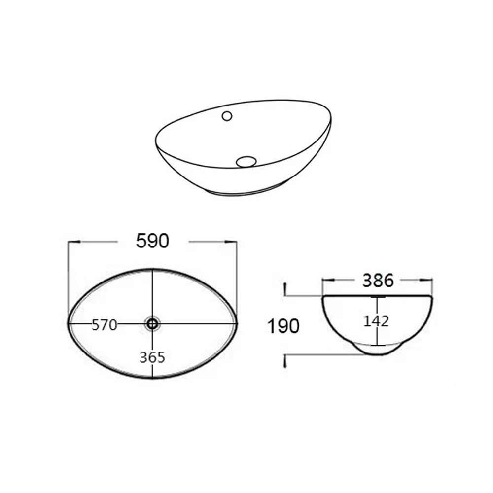 Раковина чаша Velvex 7027A, белый, артикул 7027A