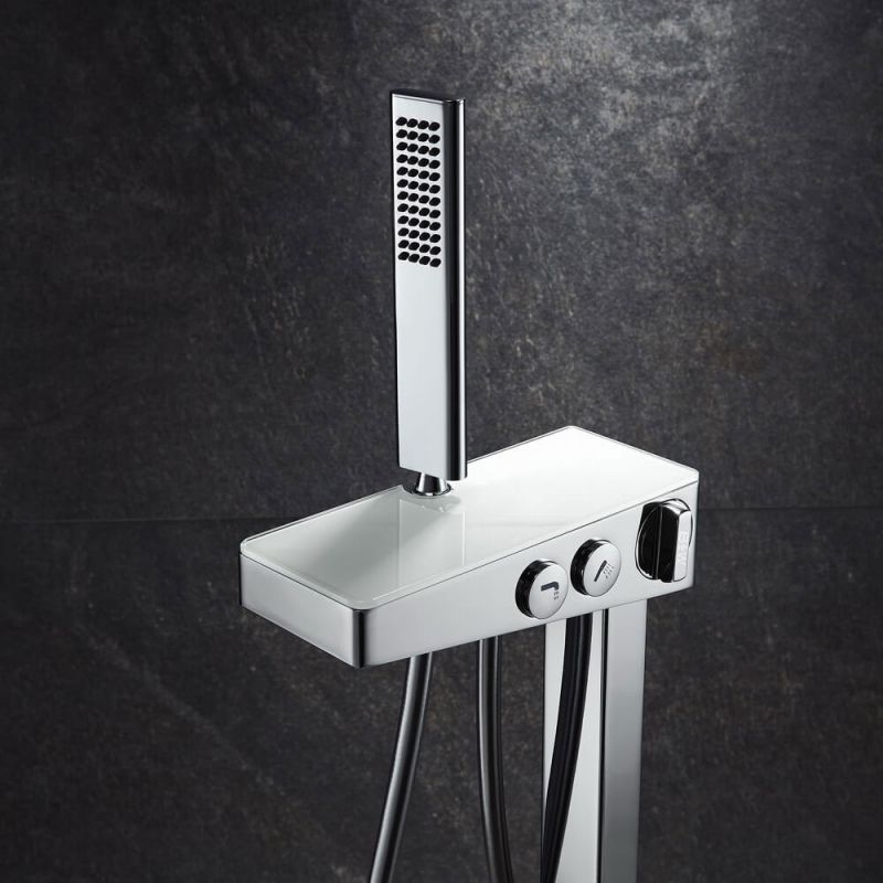 Смеситель для ванны Black&White Universe U6982 Хром Белый матовый