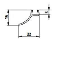 Вертикальный уплотнительный профиль пристенный 1239 , 2000 mm  для двери TO, GI, AS STO, STW, STV, SGN, SGW, SGV