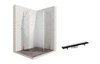 Душевой уголок Ambassador Diamond 12011111L-PR1, пятиугольный, линейный трап, 90х90