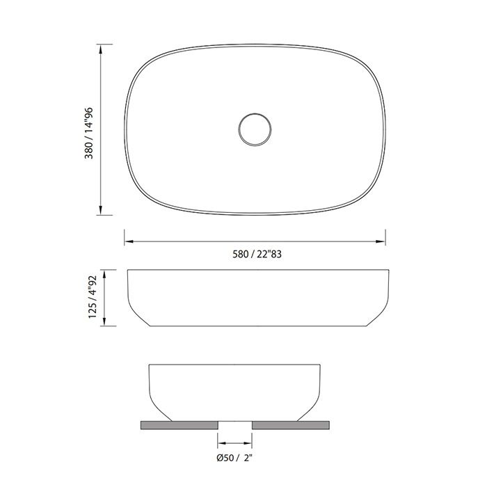 MOMA SWEET Раковина 580х380 мм., для установки на столешницу, с донным клапаном, цвет белый матовый MOMA SWEET Раковина 580х380 мм., для установки на столешницу, с донным клапаном, цвет белый матовый