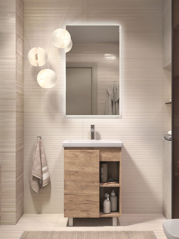 Тумба VIGO Milos 600-1-0 дуб золотой под раковину Ц0000005953 (Como), поставляется в разобранном виде (316 дуб золотой), артикул 316 дуб золотой